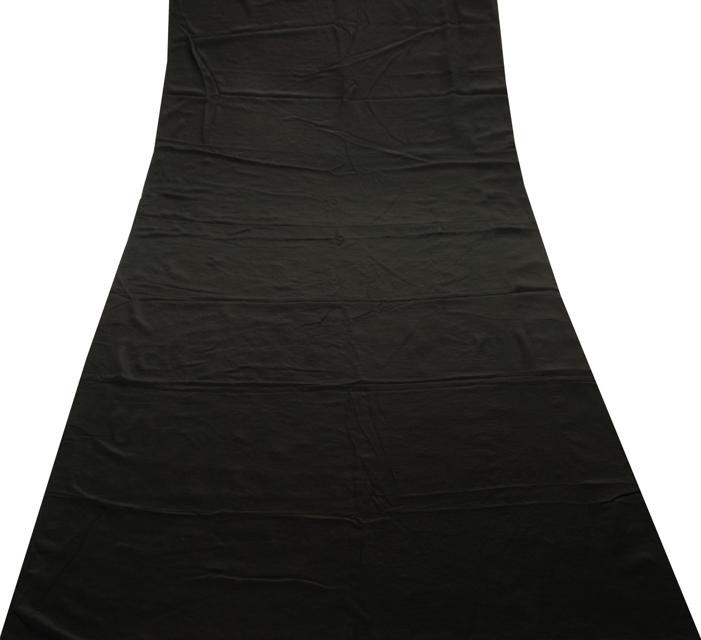 Sushila Vintage Black Saree 100% Pure Crepe Silk Embroidered Floral Sari Fabric