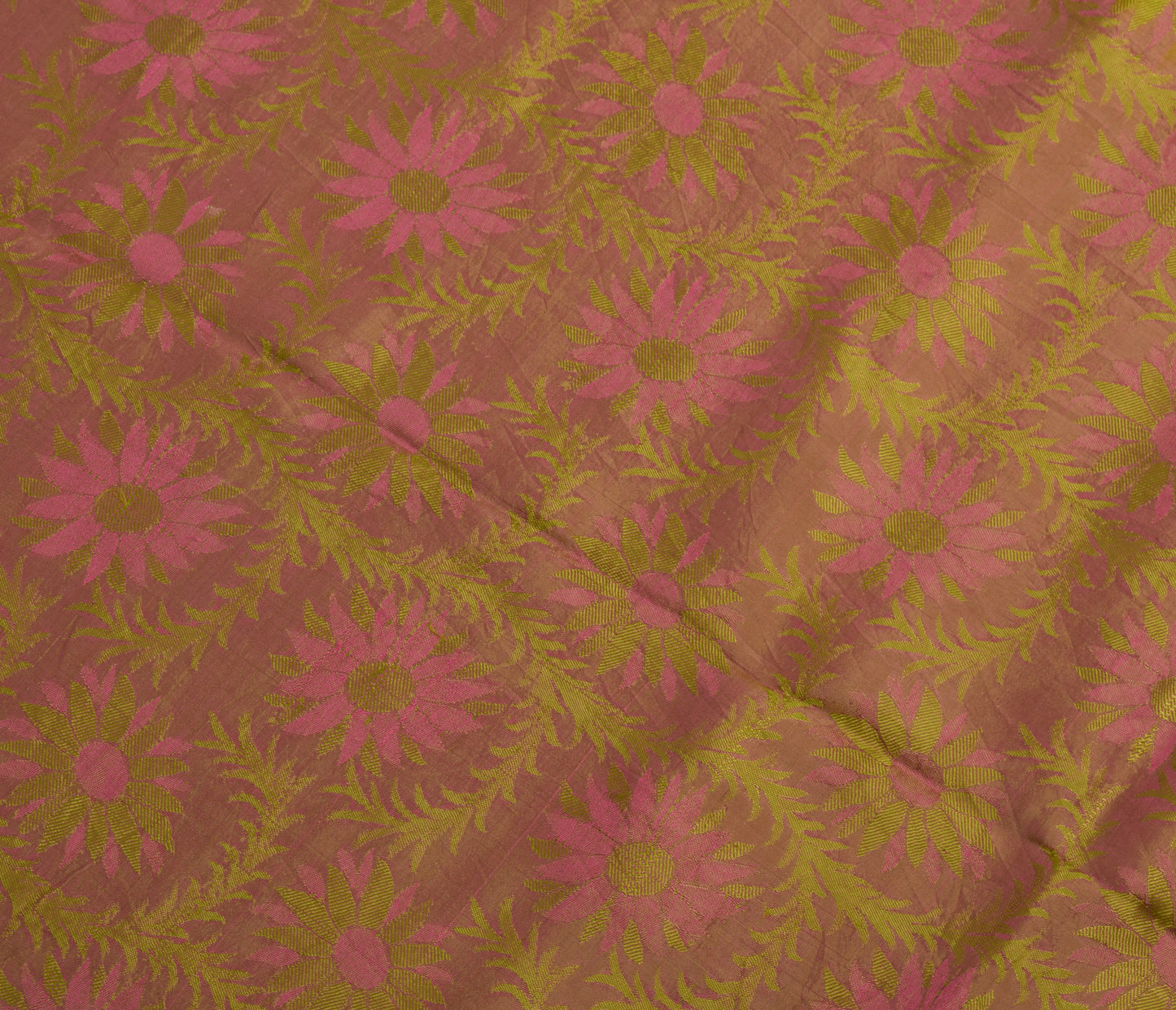 Sushila Vintage Green Saree 100% Pure Silk All Over Woven Paisley Sari Fabric