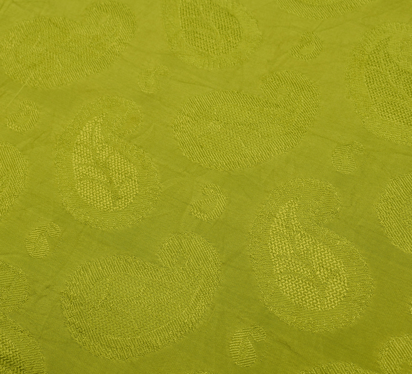 Sushila Vintage Green Saree 100% Pure Silk All Over Woven Paisley Sari Fabric