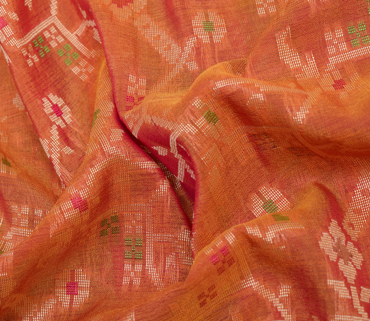 Sushila Vintage Mustard Saree 100% Pure Silk All Over Woven Floral Sari Fabric
