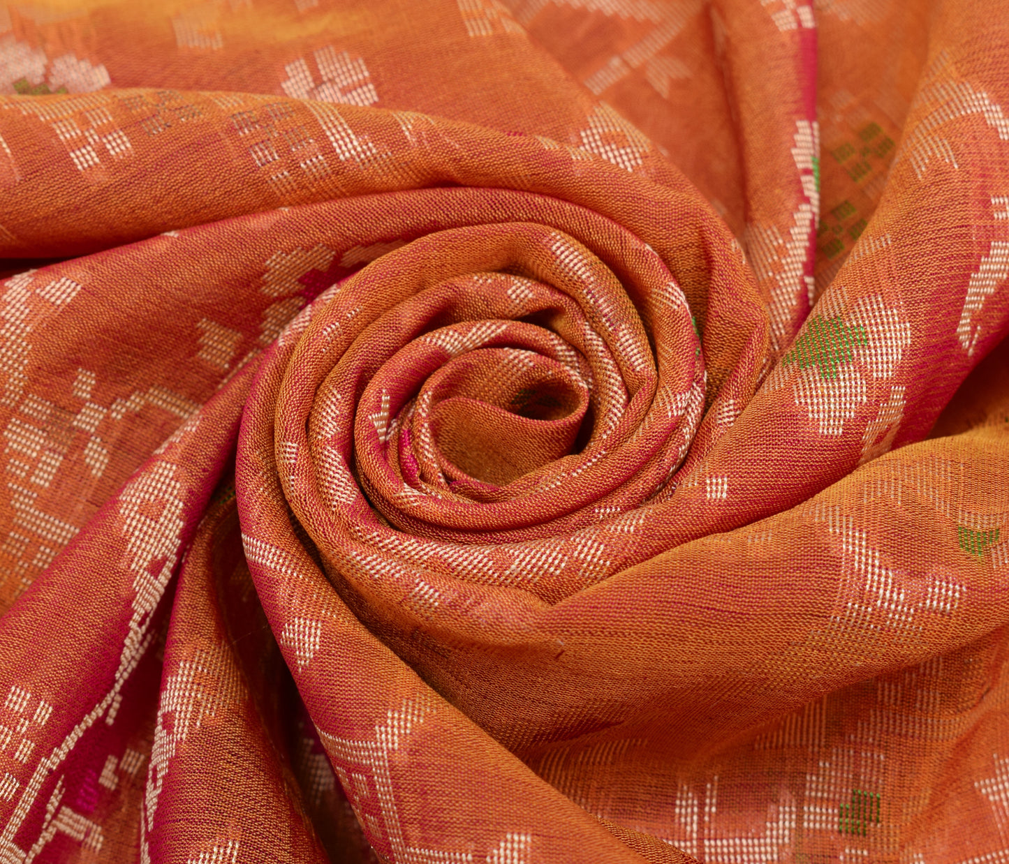 Sushila Vintage Mustard Saree 100% Pure Silk All Over Woven Floral Sari Fabric