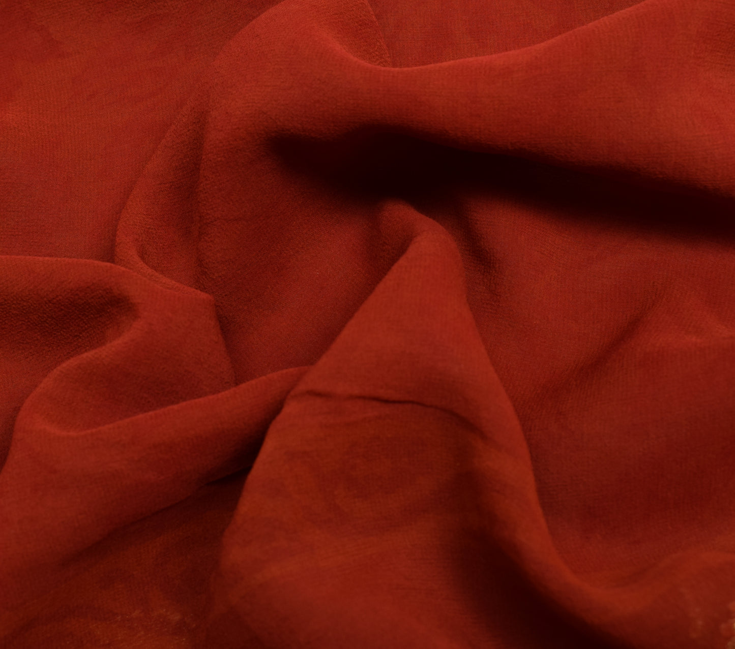 Sushila Vintage Rust Saree 100% Pure Georgette Silk Woven Paisley Sari Fabric