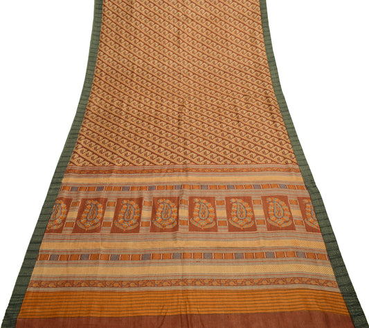 Sushila Vintage Maroon Saree 100% Pure Woolen Woven 5 YD Soft Sari Craft Fabric