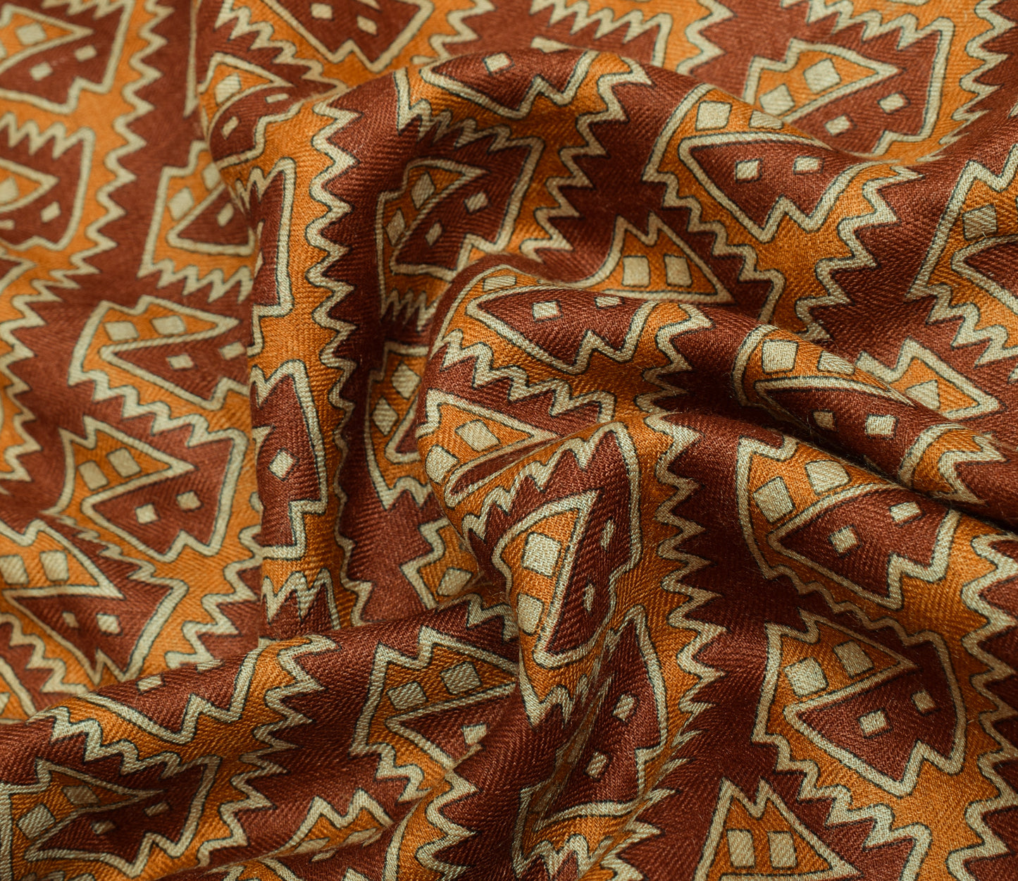 Sushila Vintage Maroon Saree 100% Pure Woolen Woven 5 YD Soft Sari Craft Fabric