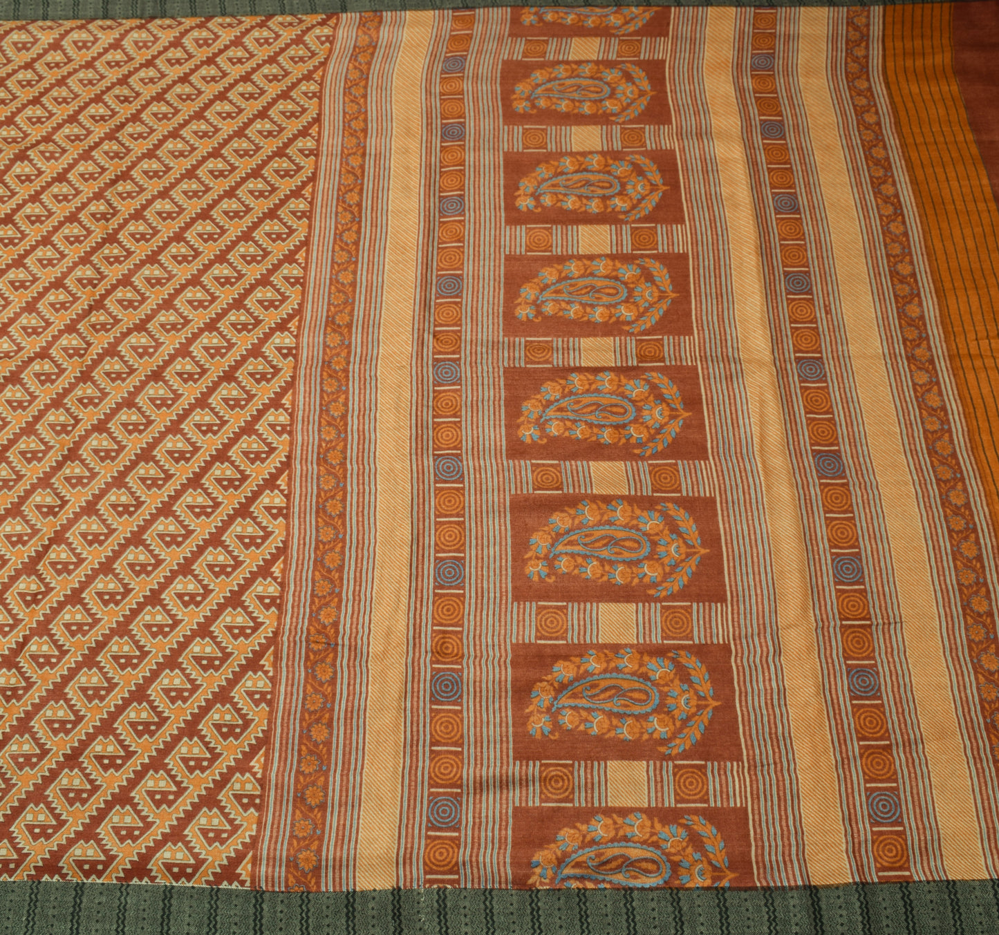 Sushila Vintage Maroon Saree 100% Pure Woolen Woven 5 YD Soft Sari Craft Fabric