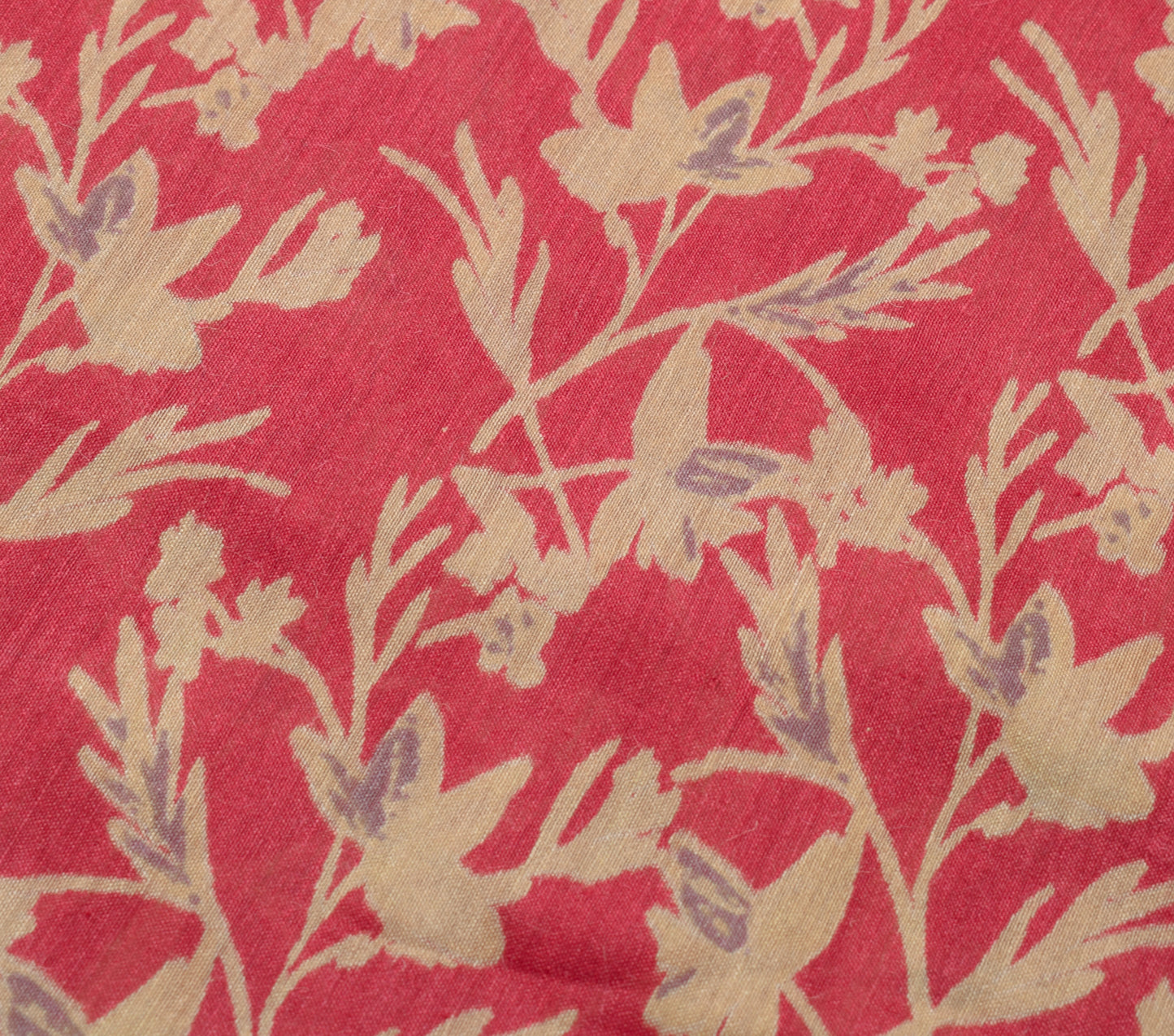 Sushila Vintage Pink Indian Saree 100% Pure Silk Woven Floral Sari Craft Fabric