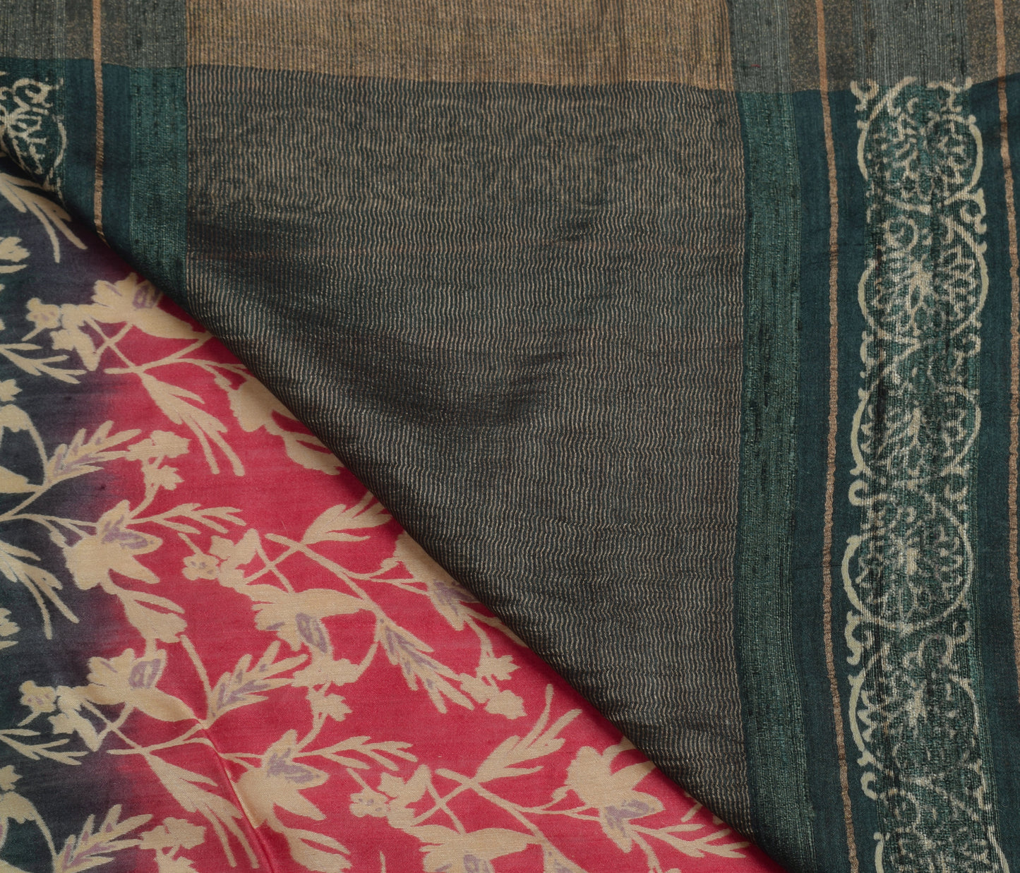 Sushila Vintage Pink Indian Saree 100% Pure Silk Woven Floral Sari Craft Fabric