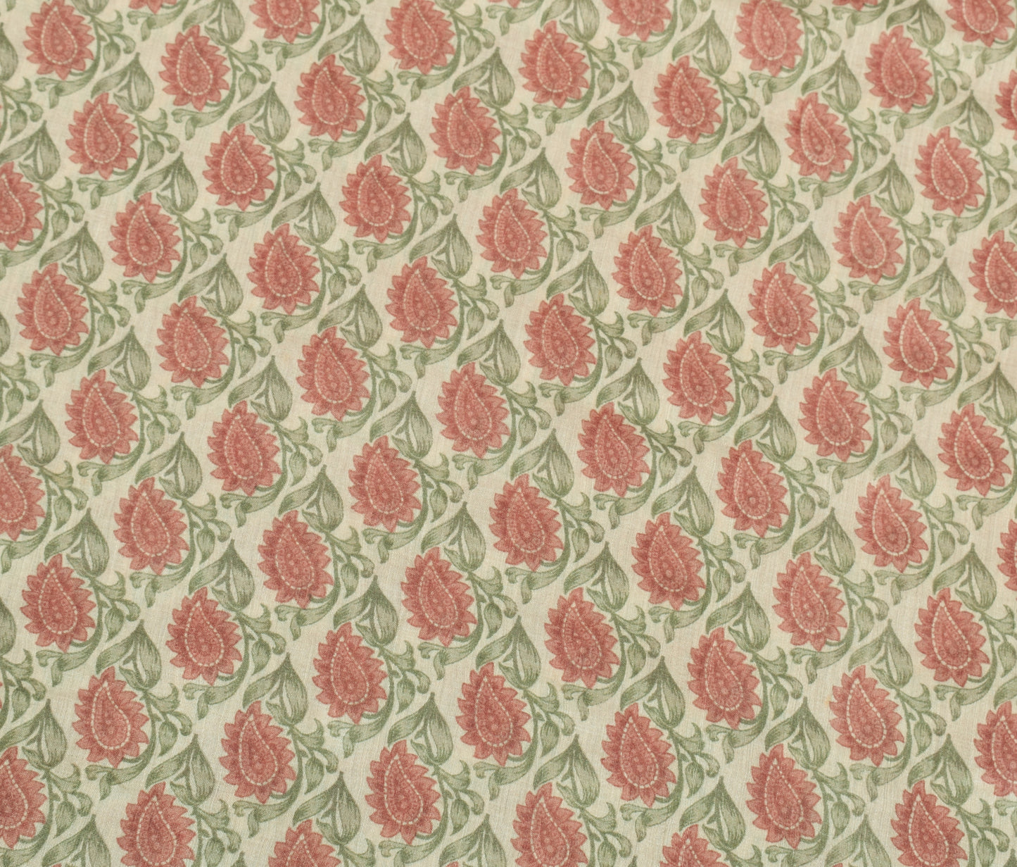 Sushila Vintage Cream Saree 100% Pure Silk Woven Paisley Soft Sari Craft Fabric