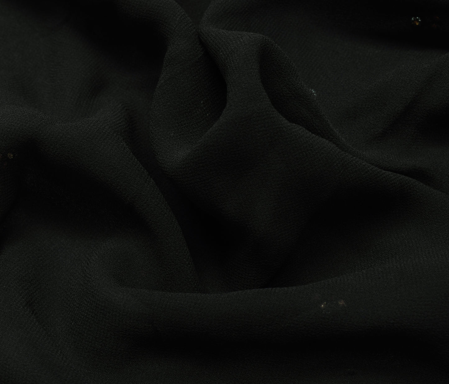 Sushila Vintage Black Saree 100% Pure Geogrette Silk Hand Beaded 5YD Sari Fabric