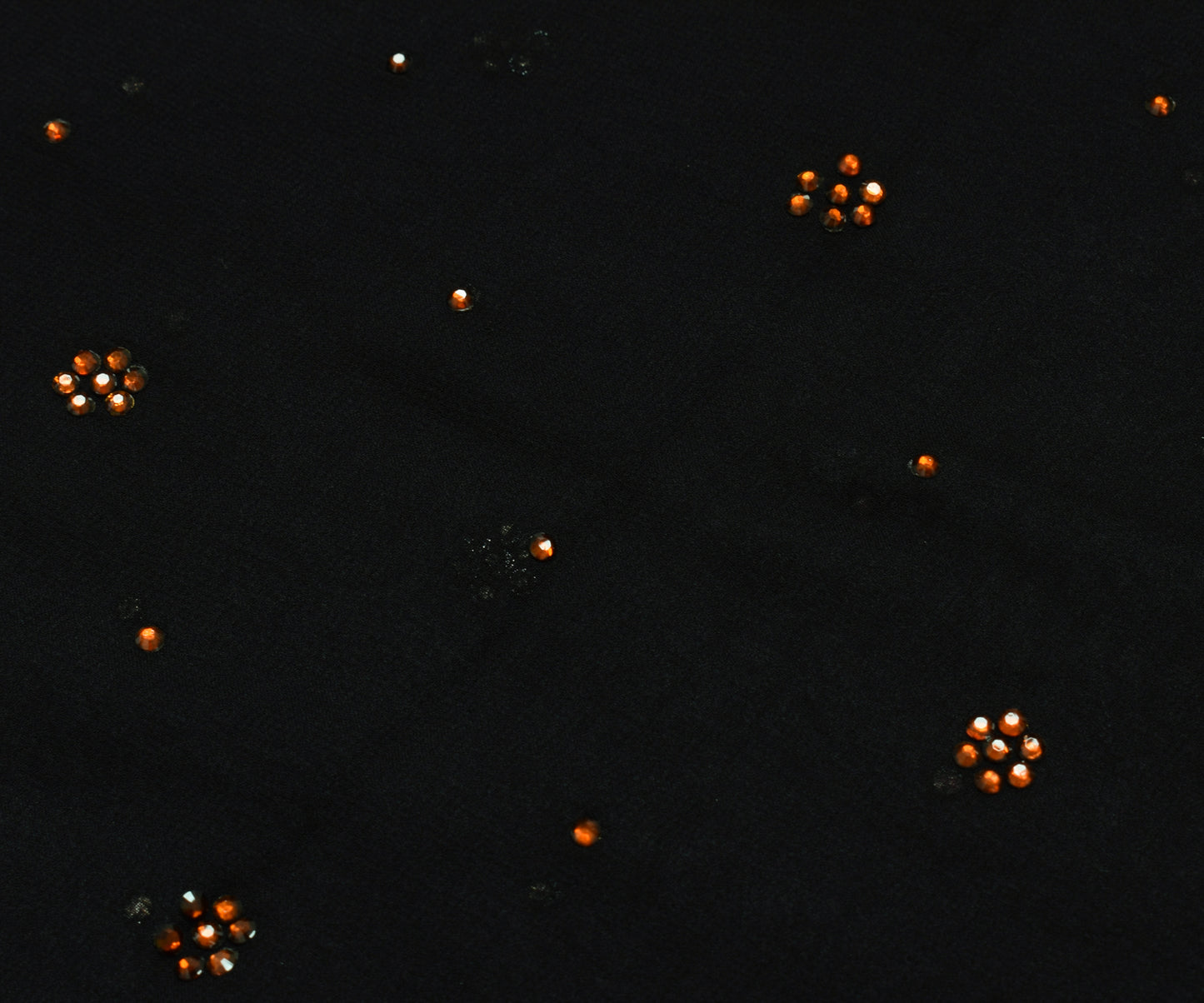 Sushila Vintage Black Saree 100% Pure Geogrette Silk Hand Beaded 5YD Sari Fabric