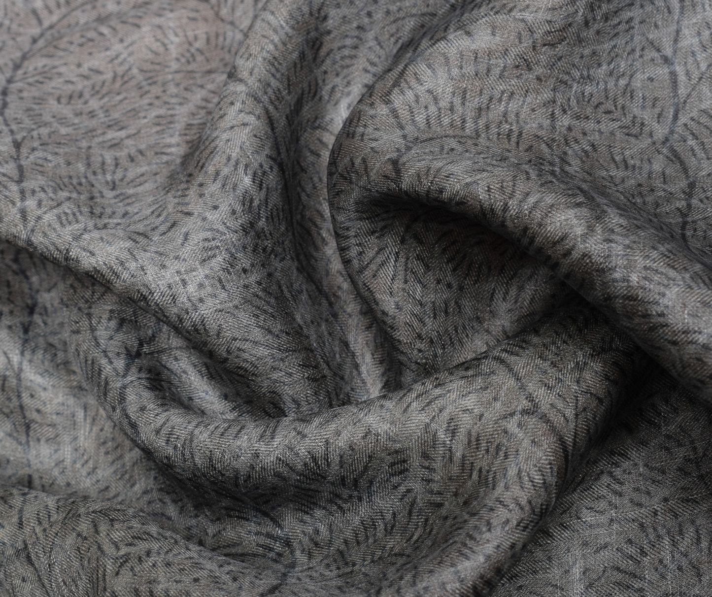 Sushila Vintage Gray Saree 100% Pure Silk Woven Floral 5 YD Sari Craft Fabric