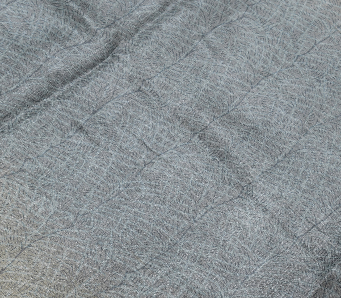 Sushila Vintage Gray Saree 100% Pure Silk Woven Floral 5 YD Sari Craft Fabric