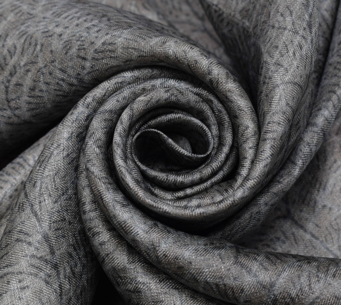 Sushila Vintage Gray Saree 100% Pure Silk Woven Floral 5 YD Sari Craft Fabric