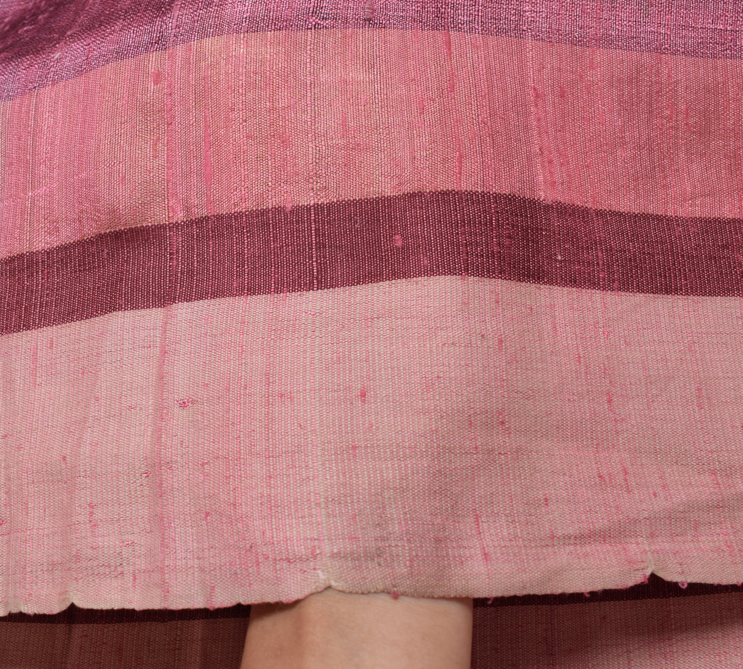 Sushila Vintage Pink Indian Saree 100% Pure Khadi Silk Woven Sari Craft Fabric