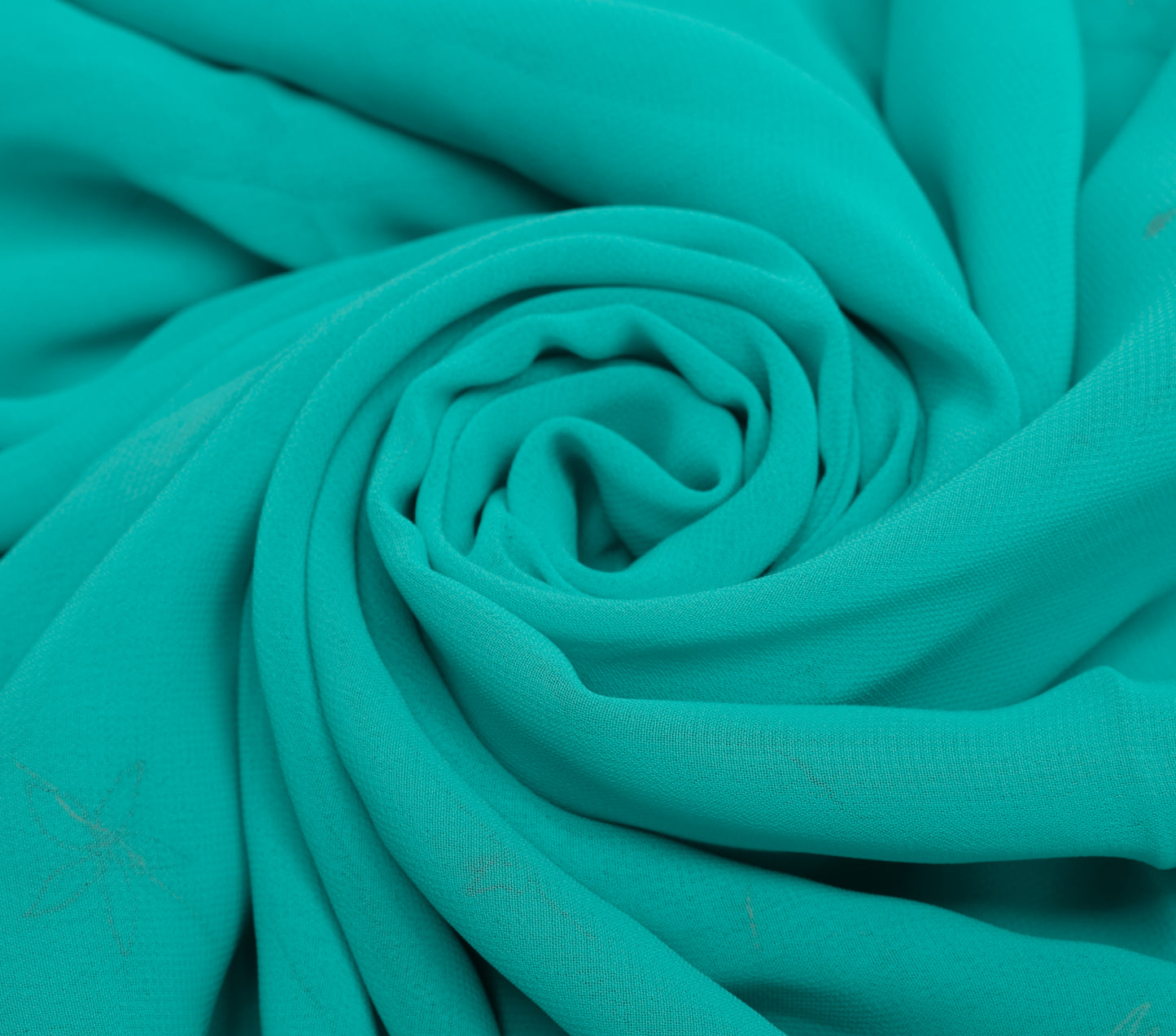 Sushila Vintage Aqua Blue Saree Georgette Silk Embroidered Floral Sari Fabric