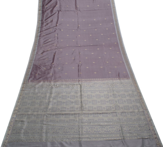 Sushila Vintage Indian Saree 100% Pure Silk Woven Paisley Soft Sari Craft Fabric