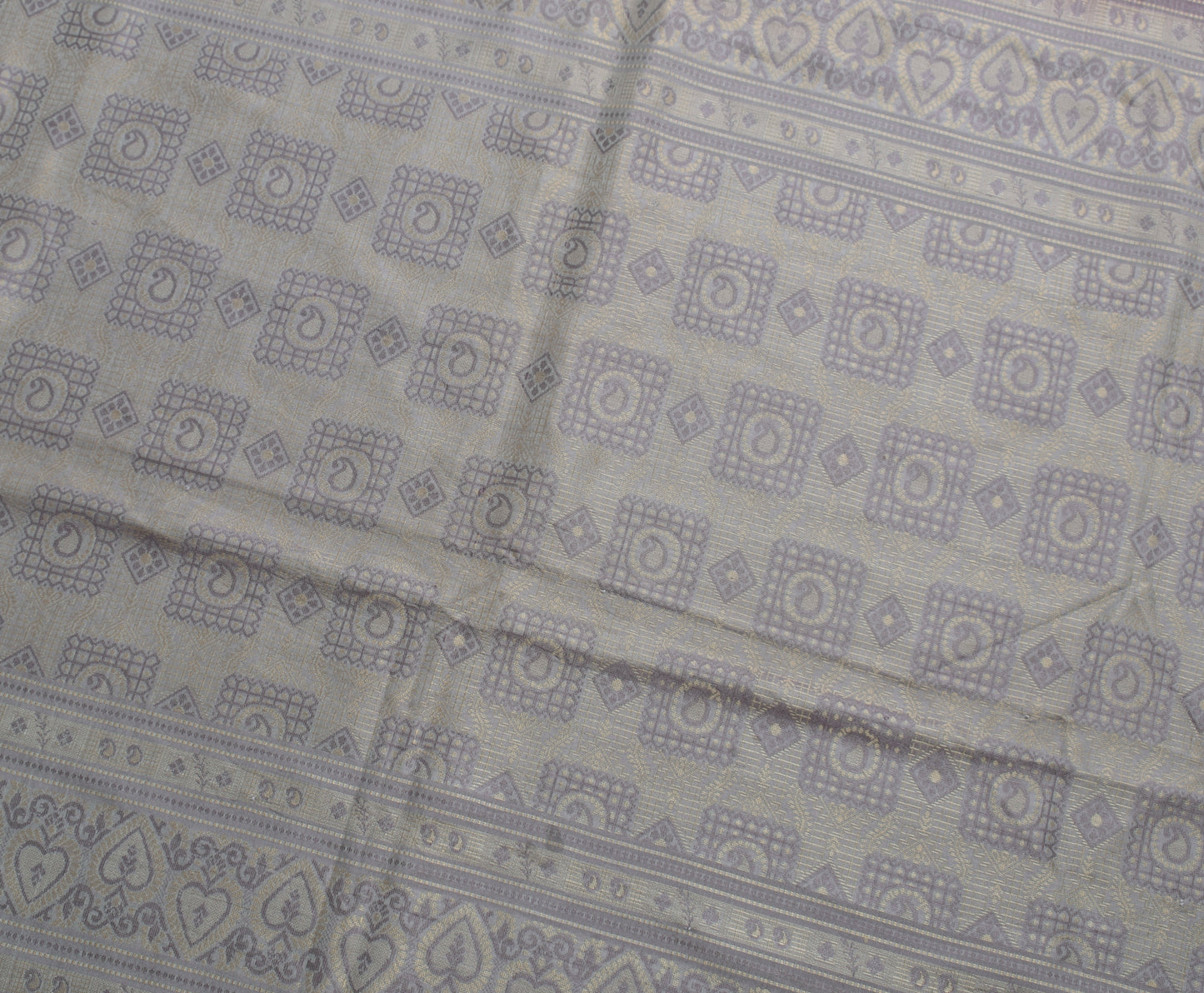 Sushila Vintage Indian Saree 100% Pure Silk Woven Paisley Soft Sari Craft Fabric