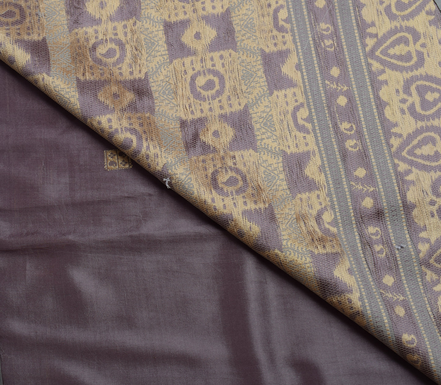 Sushila Vintage Indian Saree 100% Pure Silk Woven Paisley Soft Sari Craft Fabric