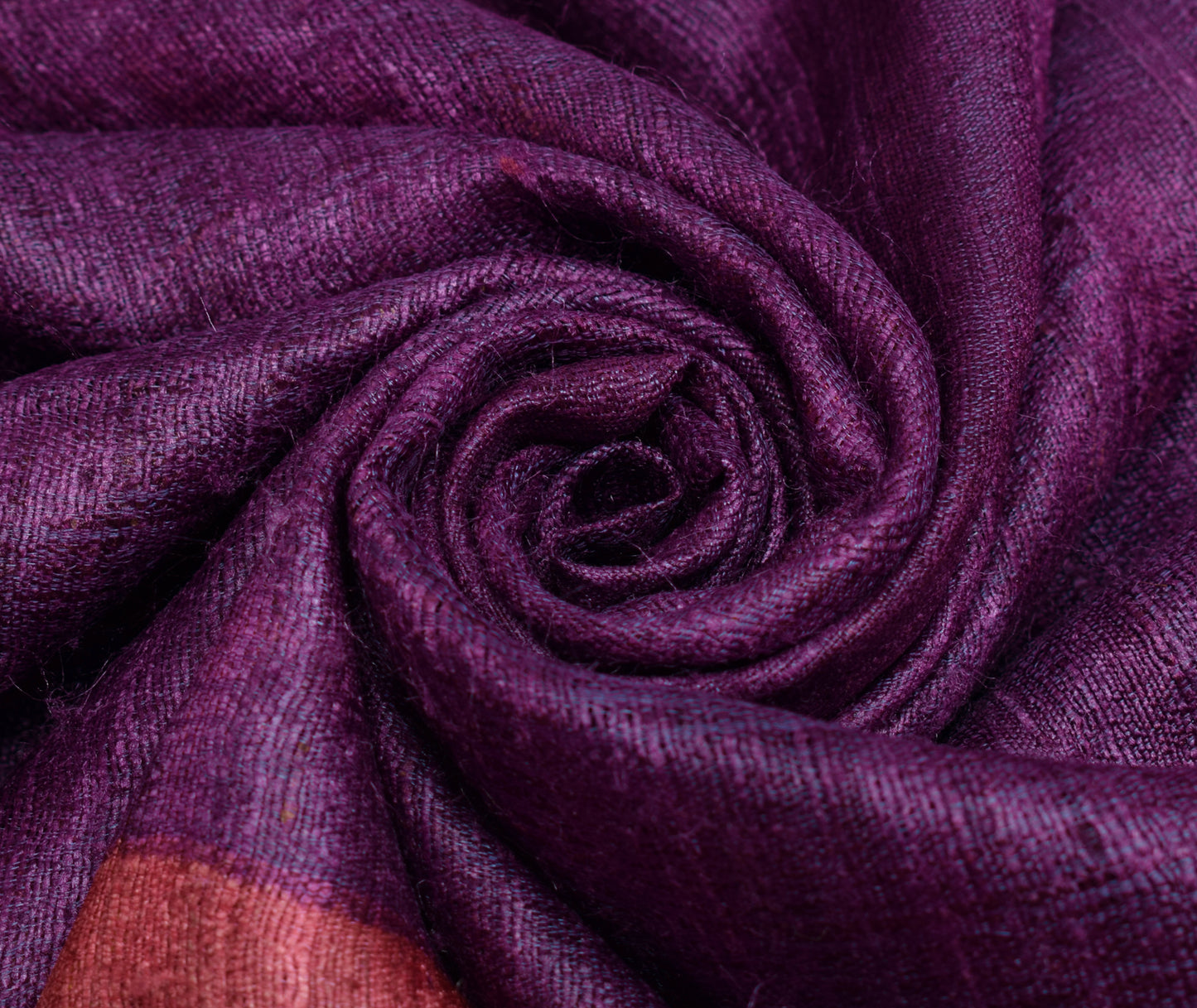 Sushila Vintage Purple Saree 100% Pure Khadi Silk Woven Floral Sari Craft Fabric