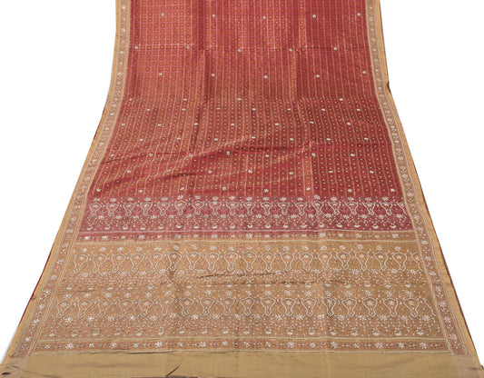 Sushila Vintage Heavy Saree Pure Satin Silk Banarasi Brocade Woven Beaded Fabric