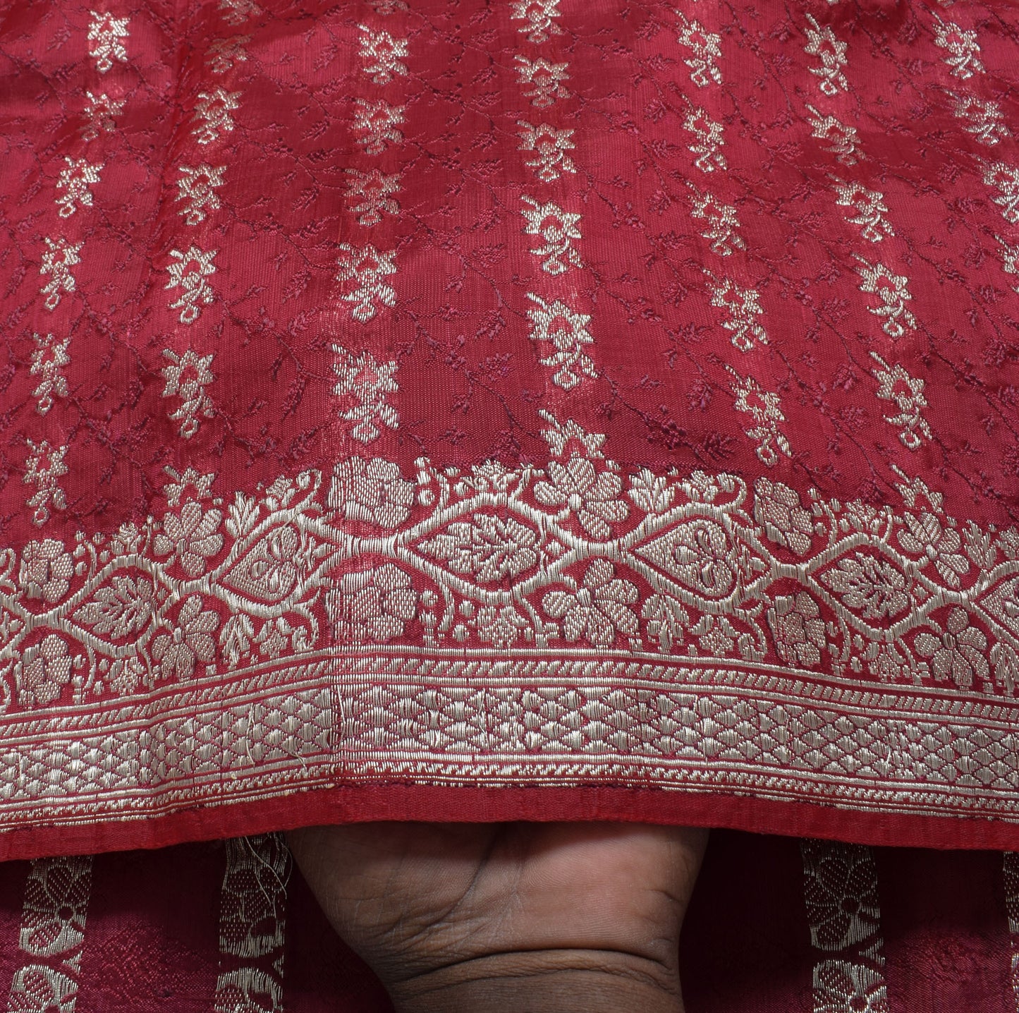 Sushila Vintage Heavy Saree Blend Satin Silk Banarasi Brocade Woven Sari Fabric
