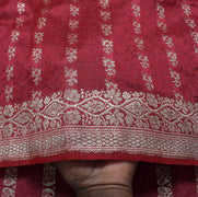 Sushila Vintage Heavy Saree Blend Satin Silk Banarasi Brocade Woven Sari Fabric