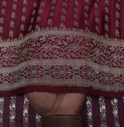 Sushila Vintage Heavy Saree Pure Satin Silk Banarasi Brocade Woven Sari Fabric