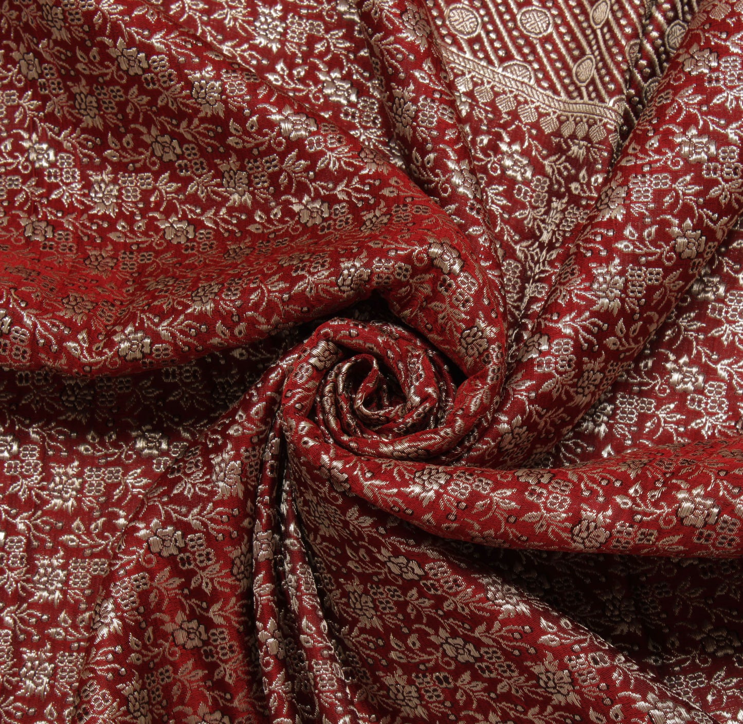 Sushila Vintage Heavy Saree Pure Satin Silk Banarasi Brocade Woven Sari Fabric