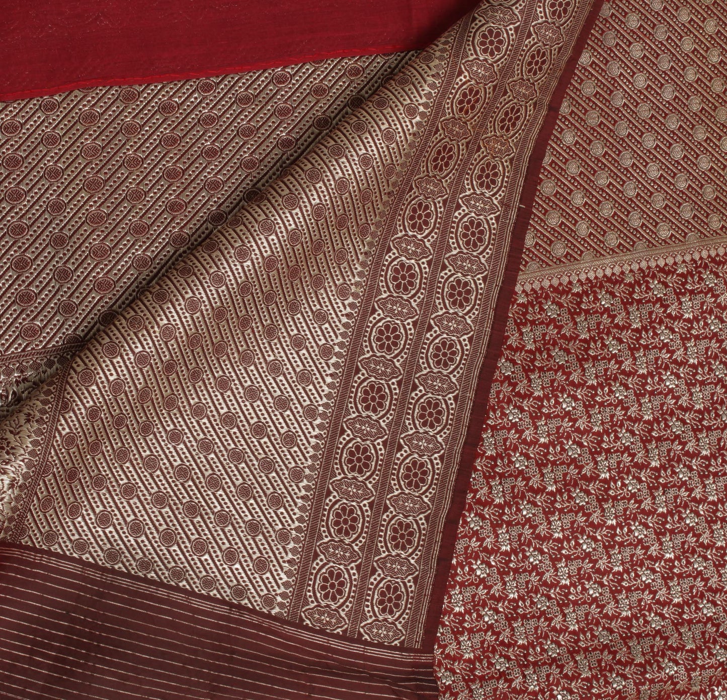 Sushila Vintage Heavy Saree Pure Satin Silk Banarasi Brocade Woven Sari Fabric