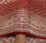 Sushila Vintage Heavy Saree Pure Satin Silk Banarasi Brocade Woven Sari Fabric