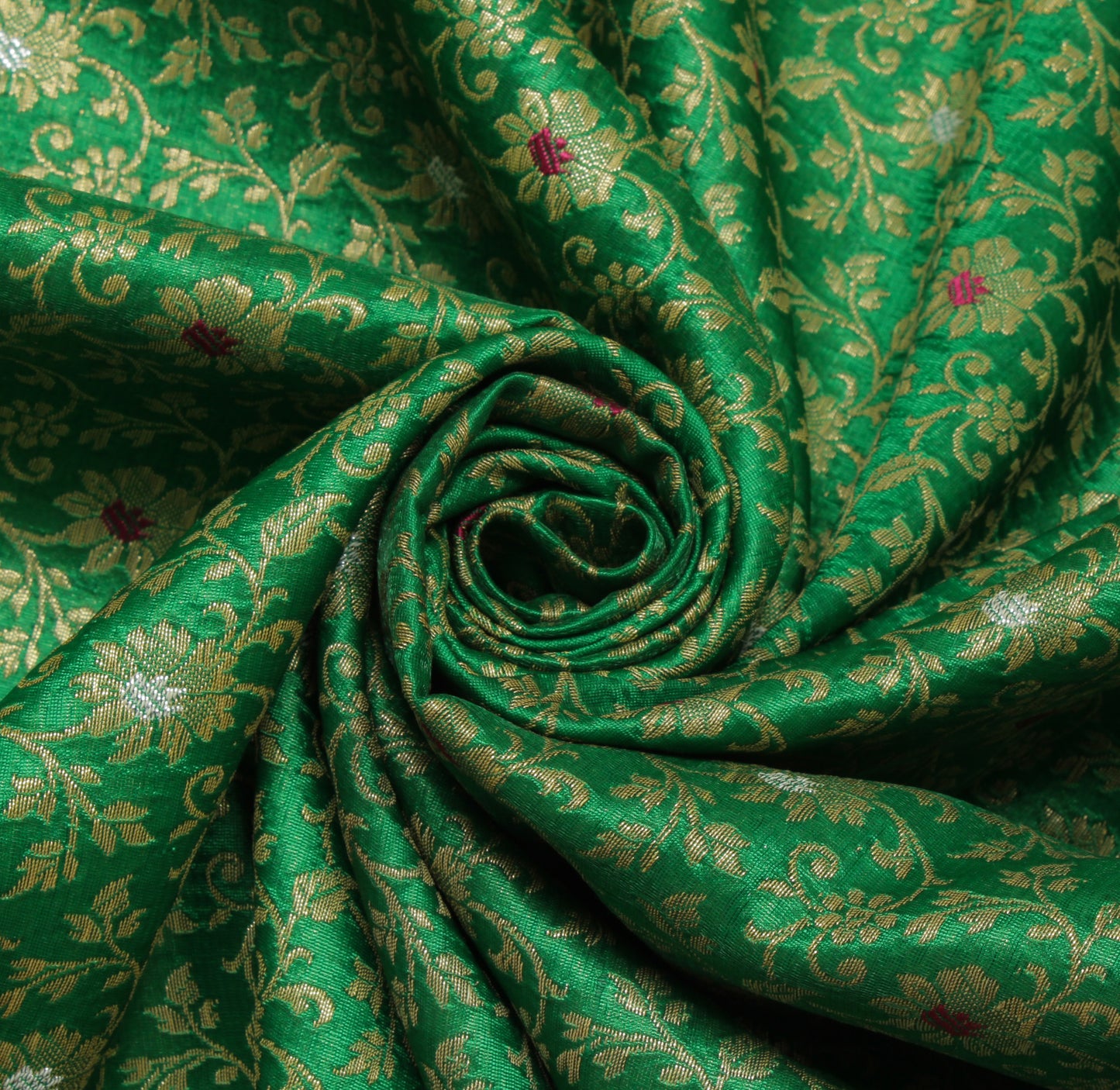 Sushila Vintage Heavy Saree Blend Satin Silk Banarasi Brocade Woven Sari Fabric