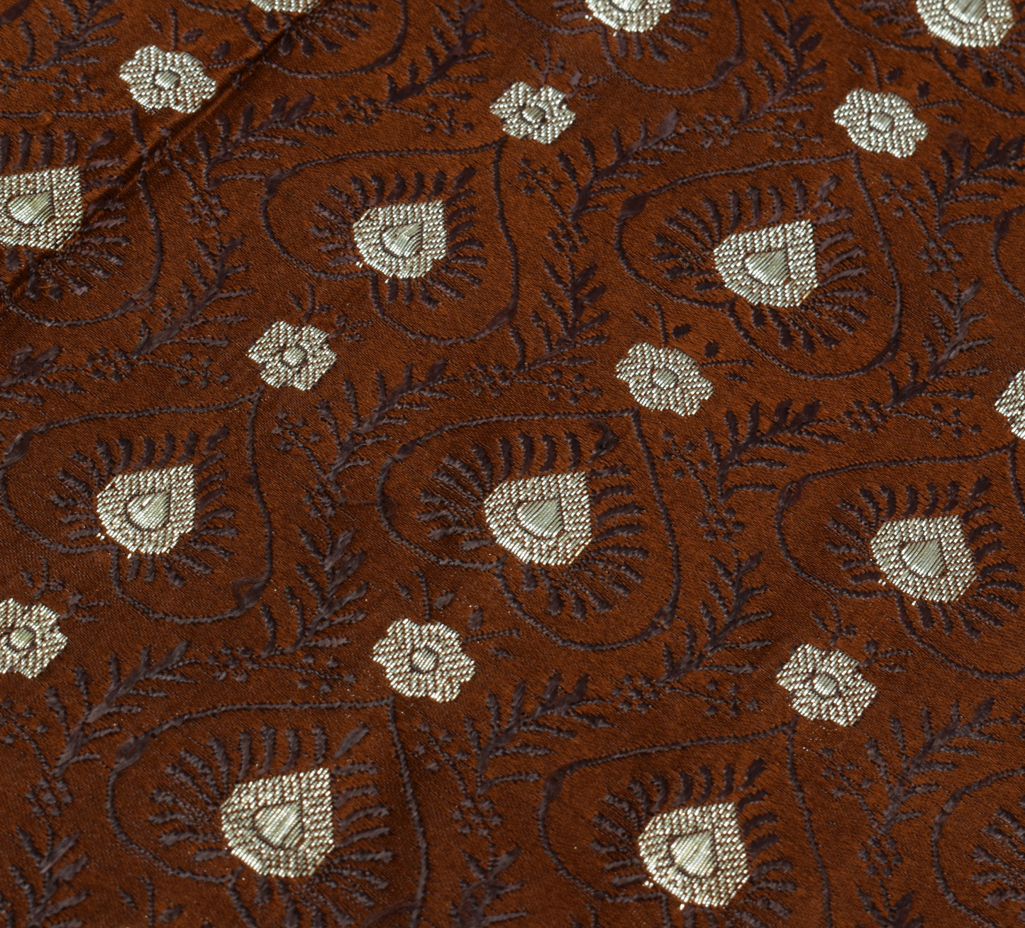 Sushila Vintage Heavy Saree Pure Satin Silk Banarasi Brocade Woven Sari Fabric