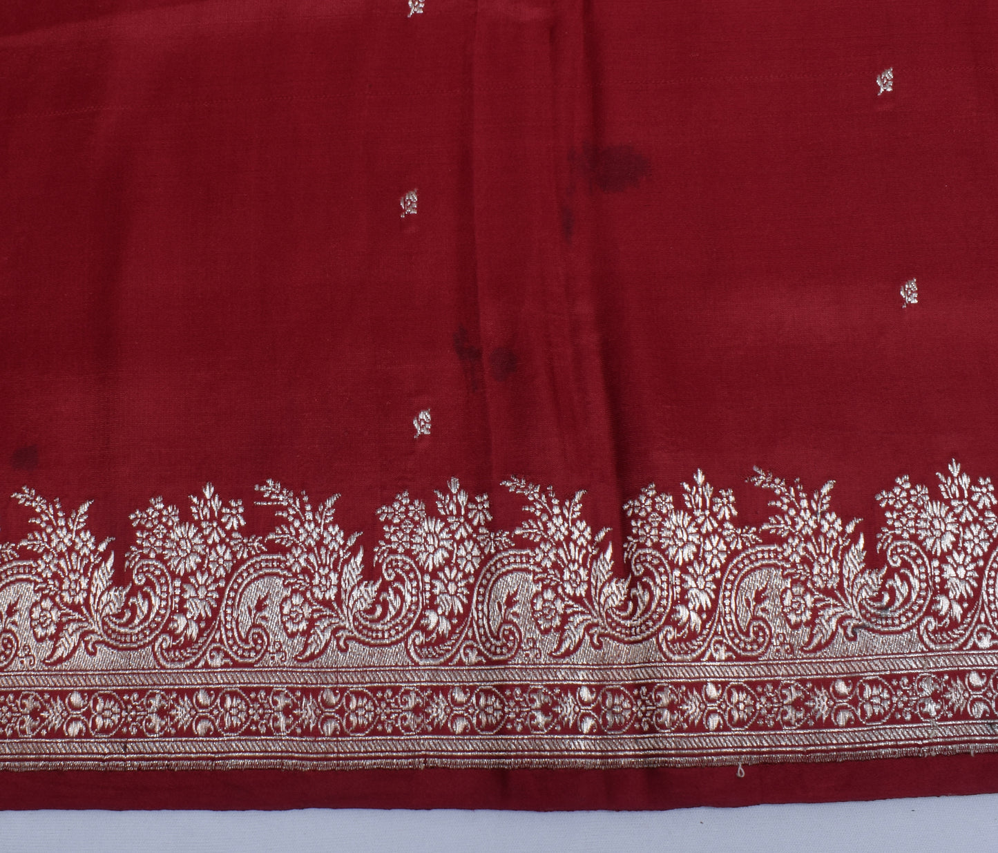 Sushila Vintage Heavy Saree Pure Satin Silk Banarasi Brocade Woven Sari Fabric