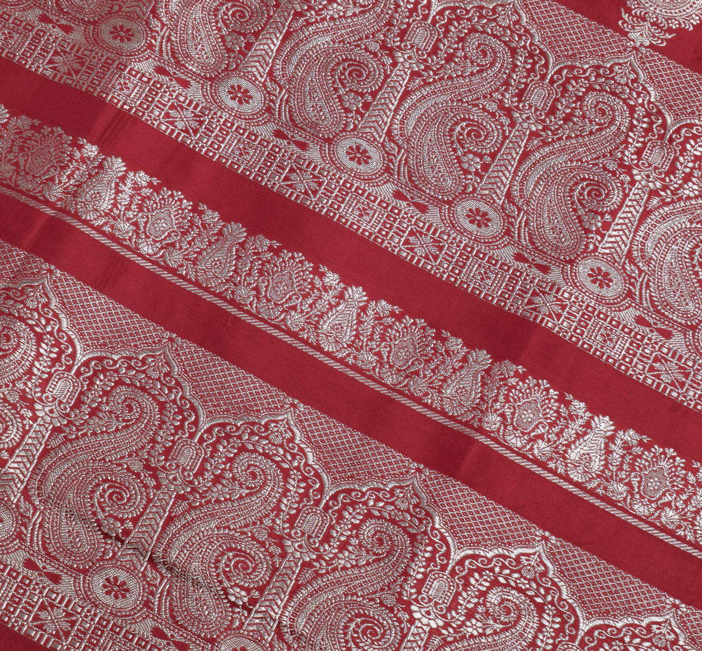 Sushila Vintage Heavy Saree Pure Satin Silk Banarasi Brocade Woven Sari Fabric