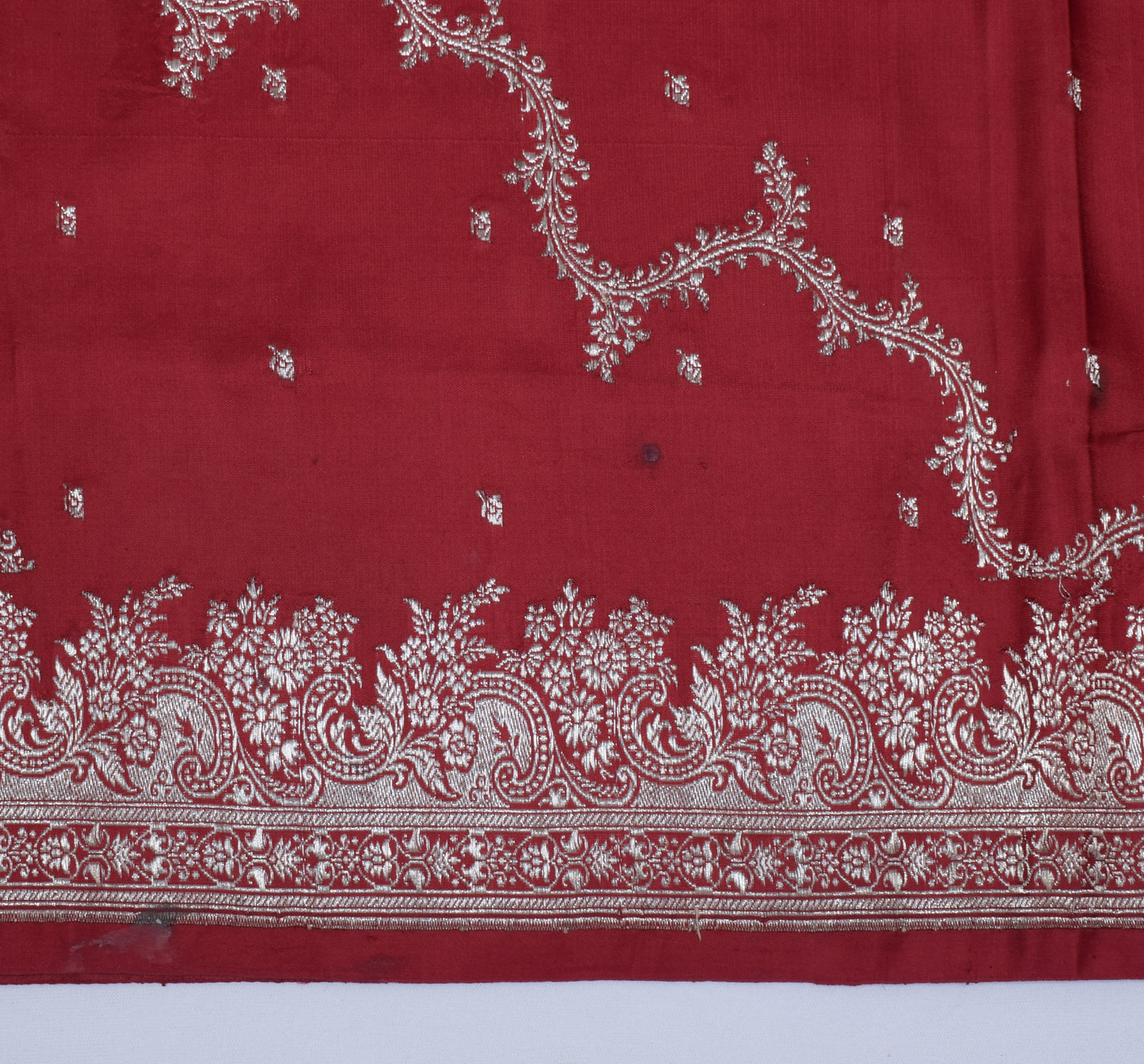 Sushila Vintage Heavy Saree Pure Satin Silk Banarasi Brocade Woven Sari Fabric