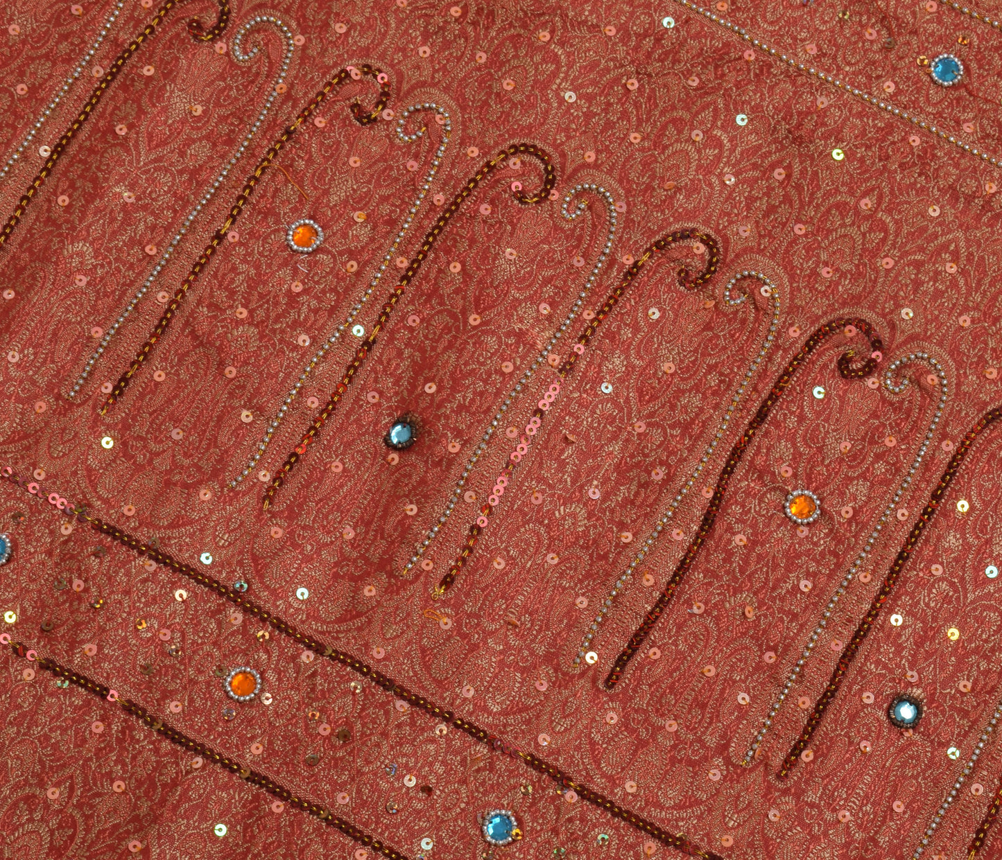 Sushila Vintage Heavy Saree Pure Satin Silk Banarasi Brocade Woven Sari Fabric