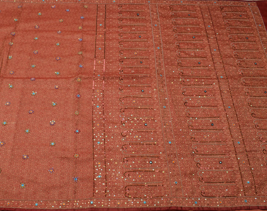 Sushila Vintage Heavy Saree Pure Satin Silk Banarasi Brocade Woven Sari Fabric