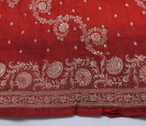 Sushila Vintage Heavy Saree Pure Satin Silk Banarasi Brocade Woven Sari Fabric