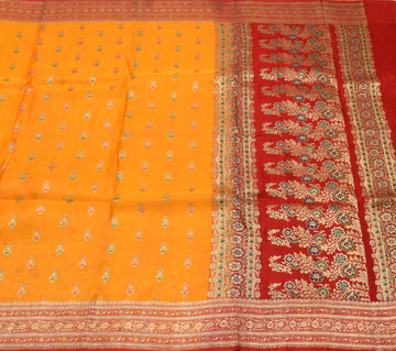 Sushila Vintage Heavy Saree Pure Satin Silk Banarasi Brocade Woven Sari Fabric