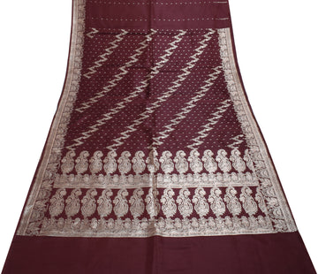 Sushila Vintage Heavy Saree Blend Satin Silk Banarasi Brocade Woven Sari Fabric