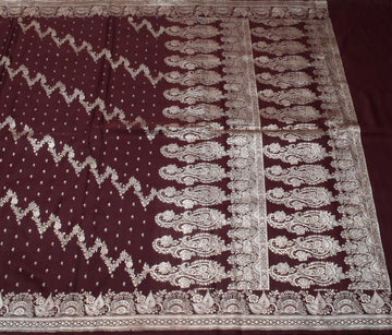 Sushila Vintage Heavy Saree Blend Satin Silk Banarasi Brocade Woven Sari Fabric