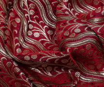 Sushila Vintage Heavy Saree Pure Satin Silk Banarasi Brocade Woven Sari Fabric