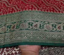 Sushila Vintage Heavy Saree Pure Satin Silk Banarasi Brocade Woven Sari Fabric