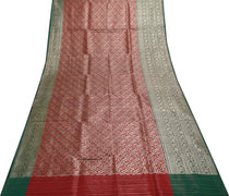 Sushila Vintage Heavy Saree Pure Satin Silk Banarasi Brocade Woven Sari Fabric