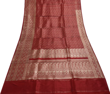 Sushila Vintage Heavy Saree Pure Satin Silk Banarasi Brocade Woven Sari Fabric