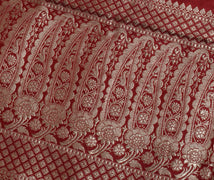 Sushila Vintage Heavy Saree Pure Satin Silk Banarasi Brocade Woven Sari Fabric
