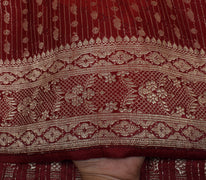 Sushila Vintage Heavy Saree Pure Satin Silk Banarasi Brocade Woven Sari Fabric