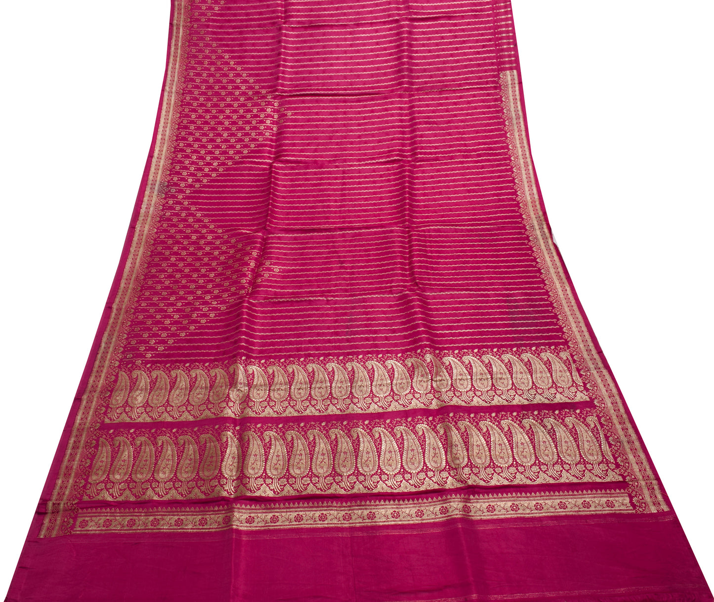 Sushila Vintage Heavy Saree Pure Satin Silk Banarasi Brocade Woven Sari Fabric