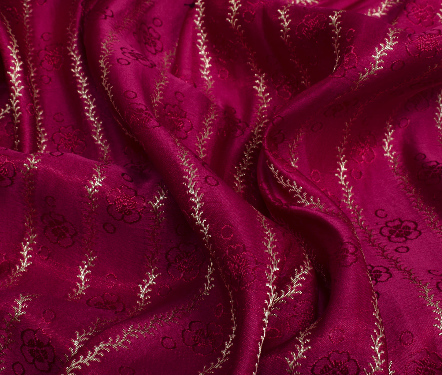 Sushila Vintage Heavy Saree Pure Satin Silk Banarasi Brocade Woven Sari Fabric