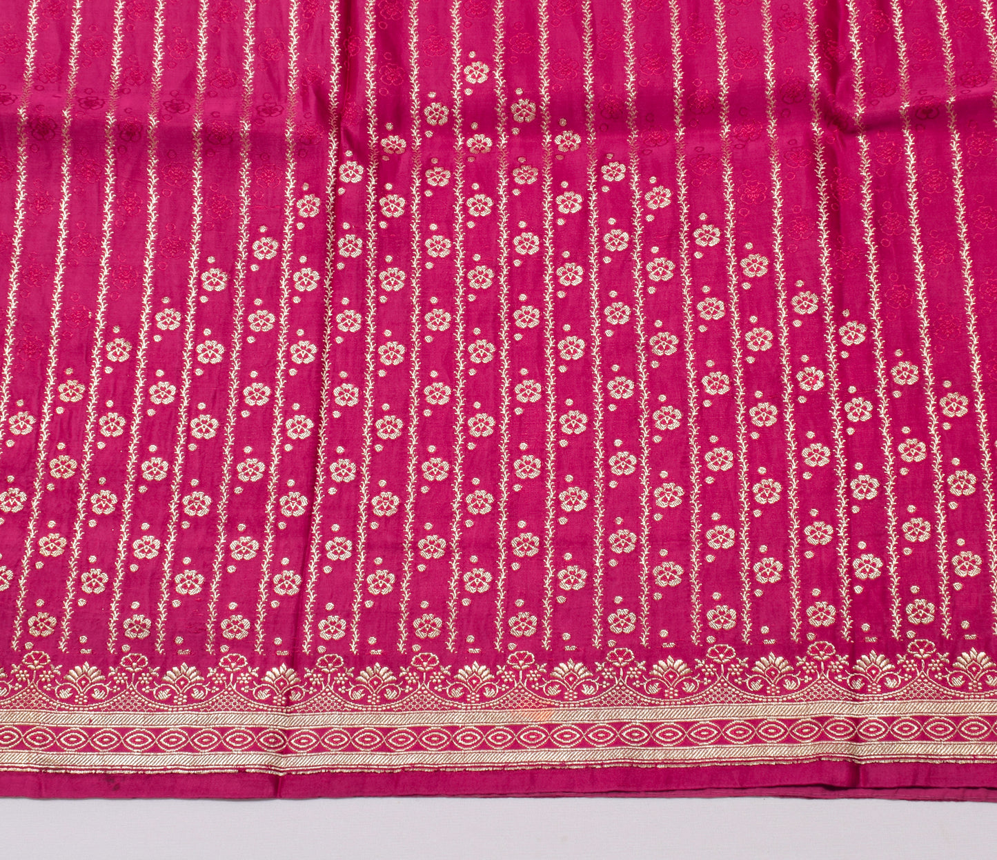Sushila Vintage Heavy Saree Pure Satin Silk Banarasi Brocade Woven Sari Fabric